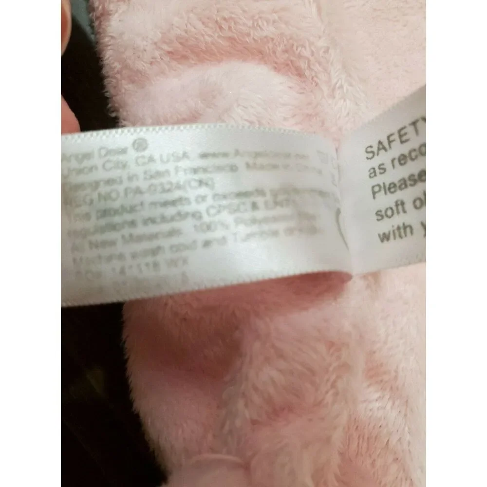 Angel Dear Lovey Elephant Pink Security Blanket Plush 12